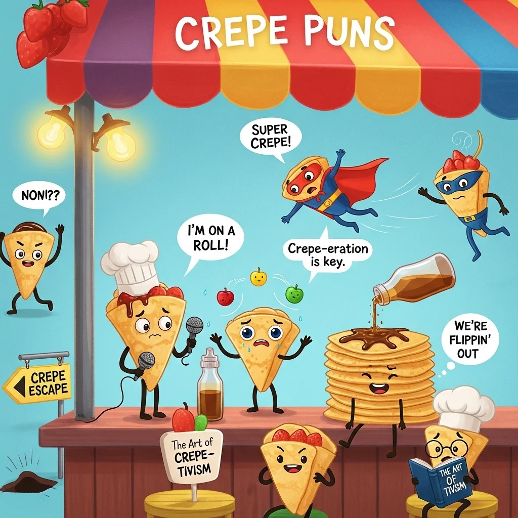 260+ Epic Crepe Puns So Good They’ll Flip Your Mood 😄🥞 - Punsplace