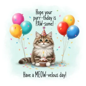 cat birthday puns
